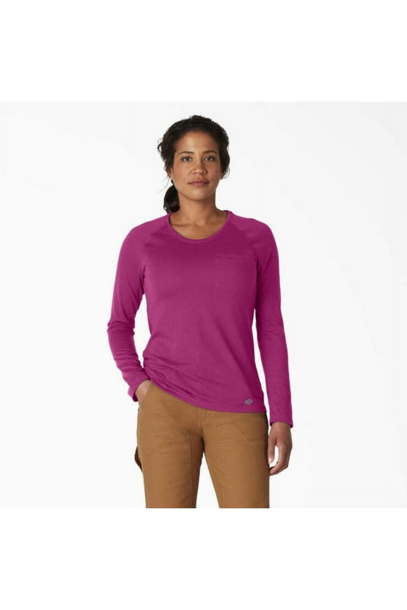 Women's Cooling Long Sleeve Pocket T-Shirt, Festival Fuchsia, XL