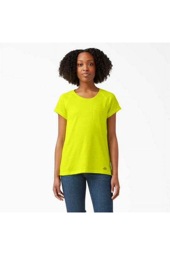 Women's Cooling Short Sleeve Pocket T-Shirt, Bright Yellow, 2X