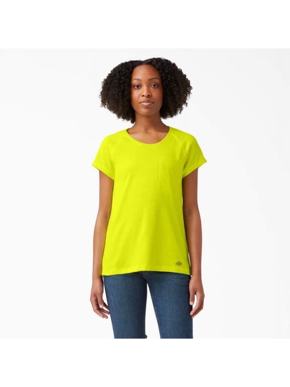 Women's Cooling Short Sleeve Pocket T-Shirt, Bright Yellow, XL
