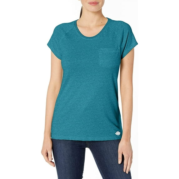 Dickies Women's Cooling Short Sleeve Pocket T-Shirt, Deep Sky, 2X