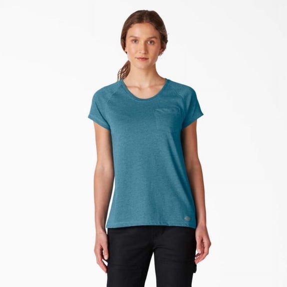Dickies Women's Cooling Short Sleeve Pocket T-Shirt, Deep Sky, XL