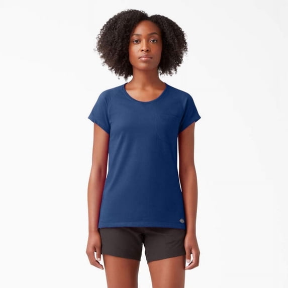 Dickies Women's Cooling Short Sleeve Pocket T-Shirt, Dynamic Navy, L