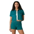thumbnail image 1 of Dickies Women's Cropped Work Shirt, Deep Lake, XL, 1 of 4