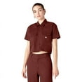 thumbnail image 1 of Dickies Women's Cropped Work Shirt, Fired Brick, S, 1 of 4
