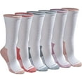 thumbnail image 1 of Dickies Women's Dri-Tech Moisture Control Crew Socks, Sizes 6-9, Wht/Rose, 1 of 1