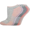 thumbnail image 1 of Dickies Women's Dri-Tech Moisture Control No Show Socks, Sizes 6-9,Grey w/ Rose, 1 of 1