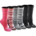 thumbnail image 1 of Dickies Women's Dri-Tech Moisture Control Striped Asst Socks, Sizes 6-9, Black, 1 of 1