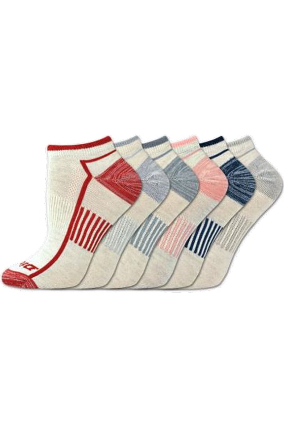 Women's Dri-Tech Ultra Light No Show Socks, Sizes 6-9, Oatmeal w Red