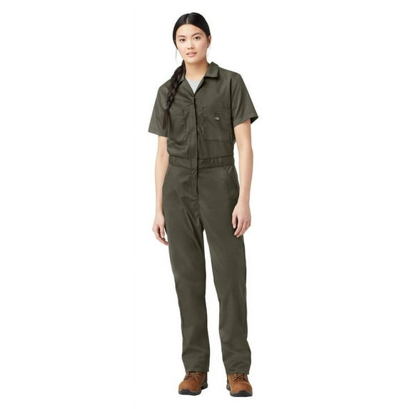 Dickies Women's FLEX Cooling Short Sleeve Coveralls Durable Lightweight Workwear for Comfort Breathable Fabric Mechanic Uniform Jumpsuit