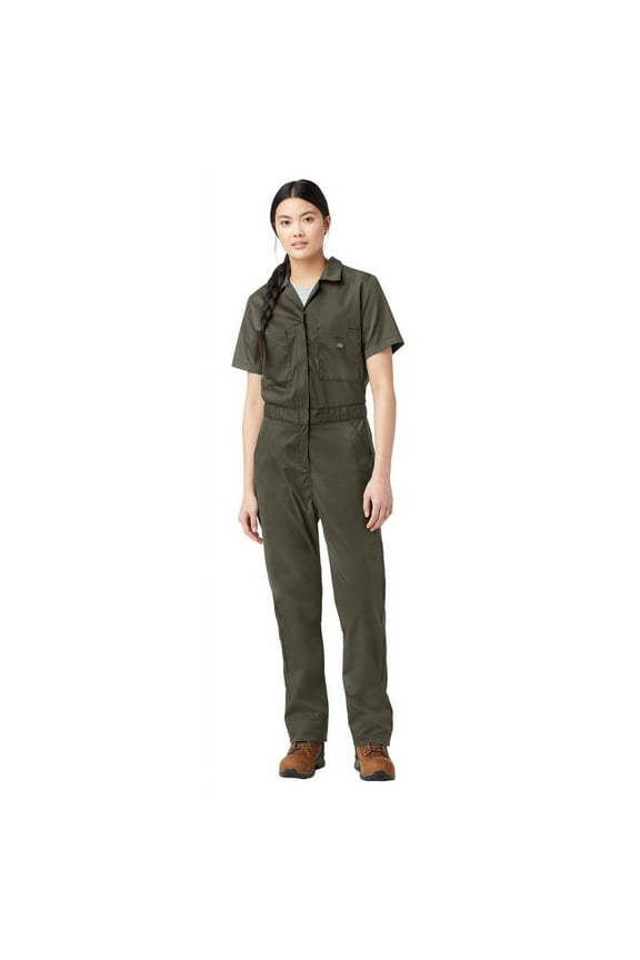 Women's FLEX Cooling Short Sleeve Coveralls Durable Lightweight Workwear for Comfort Breathable Fabric Mechanic Uniform Jumpsuit
