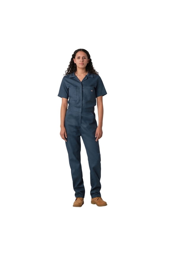 Women's FLEX Cooling Short Sleeve Coveralls Durable Lightweight Workwear for Comfort Breathable Fabric Mechanic Uniform Jumpsuit