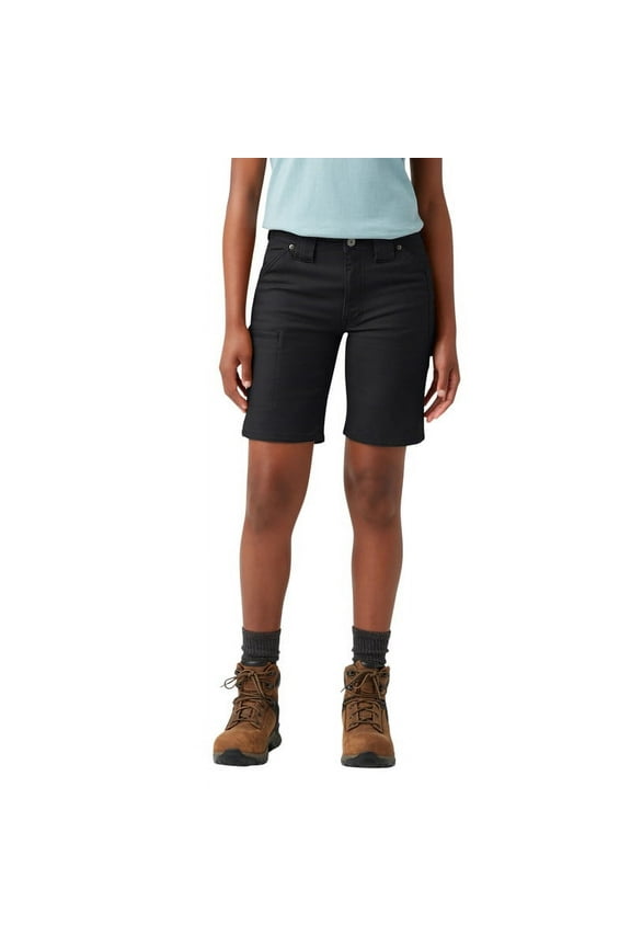 Women's FLEX DuraTech Straight Fit Shorts 9", Black, 10