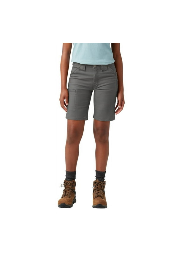 Women's FLEX DuraTech Straight Fit Shorts 9", Gray, 4