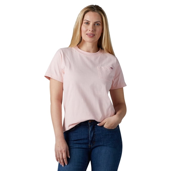 Dickies Women's Heavyweight Short Sleeve Pocket T-Shirt, Lotus, XX-Large
