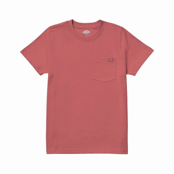 Dickies Women's Heavyweight Short Sleeve Pocket T-Shirt, Mineral Red, X-Large