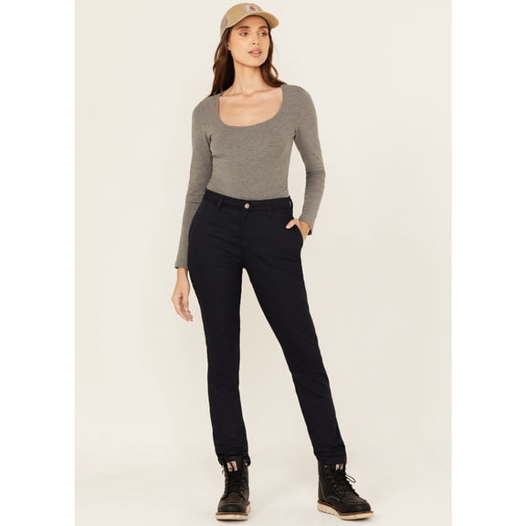 Dickies Women's Women'S Mid Rise Skinny Stretch Twill Work Pants Navy 28 REG