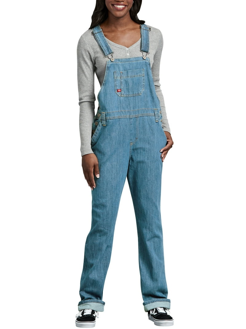 Dickies Women's Relaxed Fit Bib Overalls with Adjustable Straps