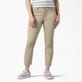 thumbnail image 1 of Dickies Women's Perfect Shape Skinny Fit Capri Pants, Rinsed Oxford Stone, 6, 1 of 5