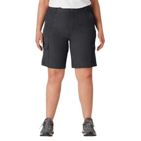 Dickies Women's Plus Cooling Slim Fit Cargo Shorts, 10", Black, 22W