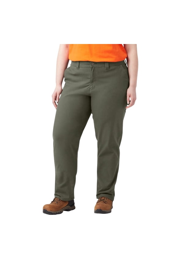 Women’s Plus FLEX Relaxed Straight Duck Carpenter Pants – Durable Work Utility