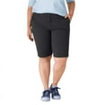 thumbnail image 1 of Dickies Women's Plus Perfect Shape Straight Fit Bermuda Shorts, 11", Rinsed Black, 24W, 1 of 4