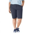 thumbnail image 1 of Dickies Women's Plus Perfect Shape Straight Fit Bermuda Shorts, 11", Rinsed Navy, 20W, 1 of 4