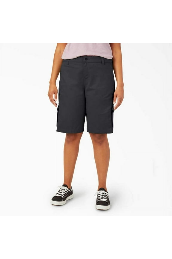 Women's Plus Relaxed Fit Cargo Shorts, 11", Black, 16W