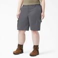 thumbnail image 1 of Dickies Women's Plus Relaxed Fit Cargo Shorts, 11", Graphite Gray, 16W, 1 of 5