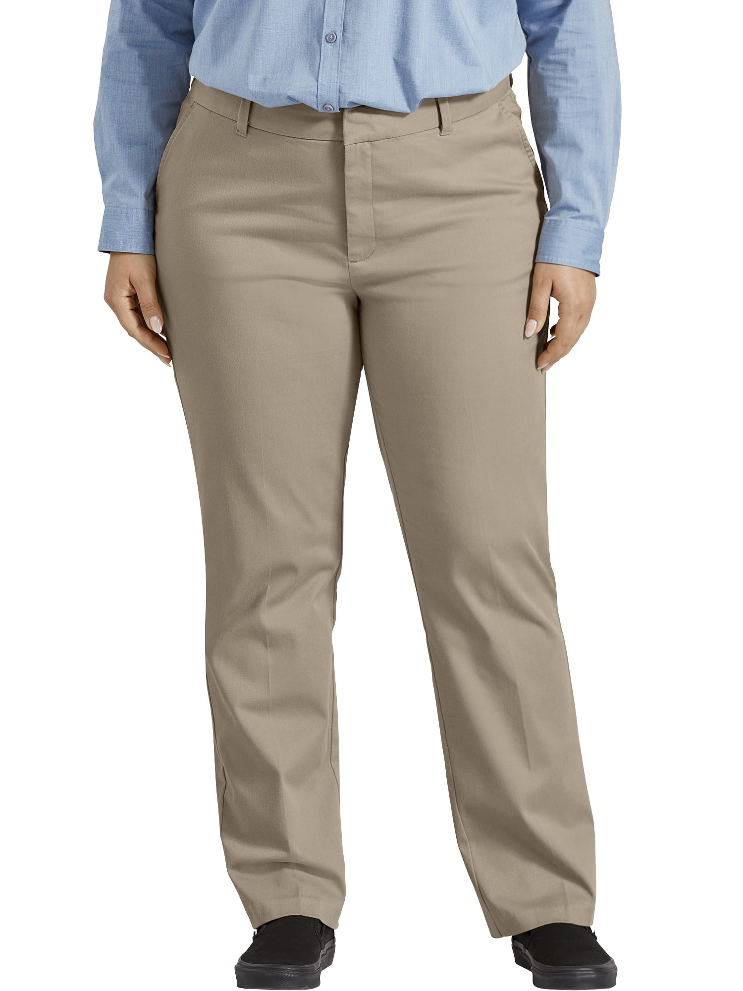 Dickies Women's Plus Size Perfectly Slimming Straight Pant - Walmart.com