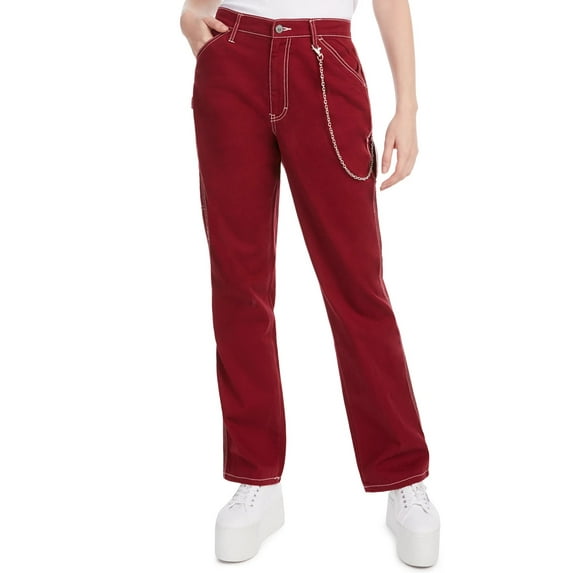 Dickies Women's Pocket Chain Carpenter Pants Red Size 5