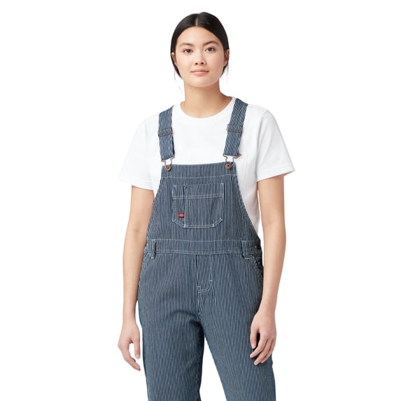 Dickies Women's Relaxed Fit Bib Overalls with Adjustable Straps, Functional Pockets, and Durable Cotton Denim for Work or Casual Wear