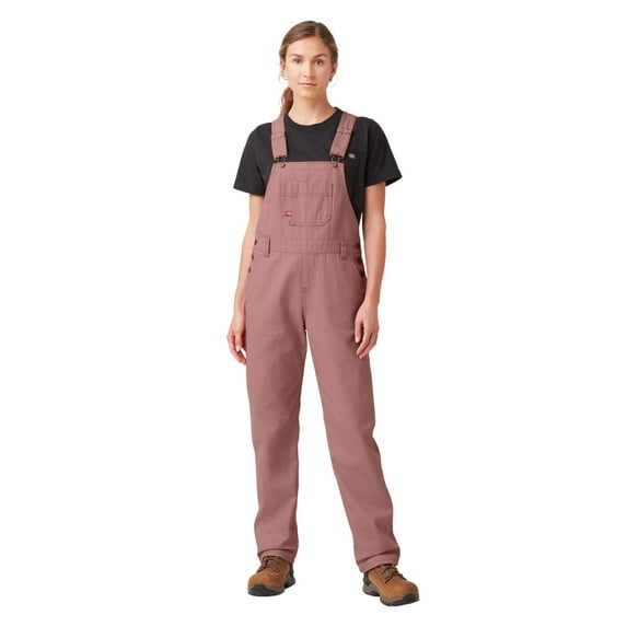 Dickies Women's Relaxed Fit Bib Overalls with Adjustable Straps, Functional Pockets, and Durable Cotton Denim for Work or Casual Wear