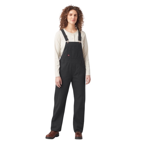 Dickies Women's Relaxed Fit Bib Overalls with Adjustable Straps, Functional Pockets, and Durable Cotton Denim for Work or Casual Wear