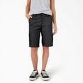 thumbnail image 1 of Dickies Women's Relaxed Fit Cargo Shorts, Black, 8, 11", 1 of 4