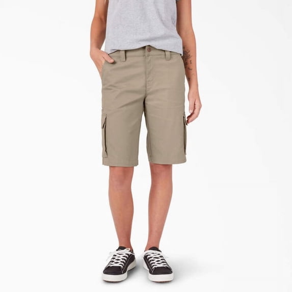 Dickies Women's Relaxed Fit Cargo Shorts, Desert Sand, 6, 11"