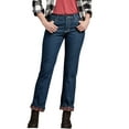 thumbnail image 1 of Dickies Women's Relaxed Fit Straight Leg Flannel Lined Denim Jeans, 1 of 4