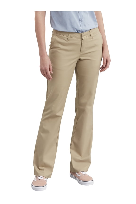 Womens Work Pants - Mid Rise Slim Fit Boot Cut Stretch Twill Casual Office Pants for Women