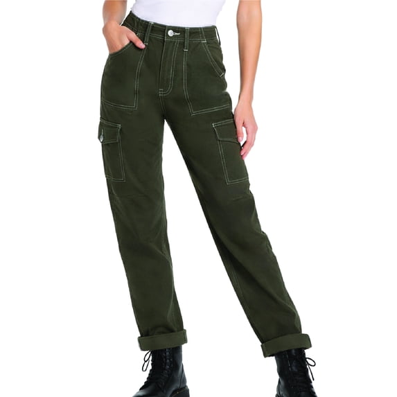 Dickies Womens Cargo Pants - Skinny Fit High Rise Carpenter Casual Work Pants with Utility Pockets