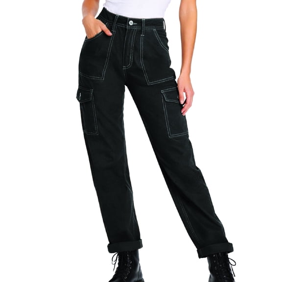 Dickies Womens Cargo Pants - Skinny Fit High Rise Carpenter Casual Work Pants with Utility Pockets