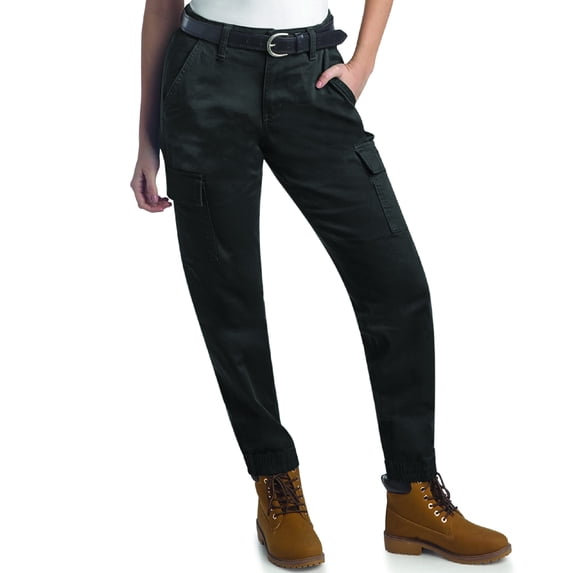 Dickies Womens Cargo Pants - Cotton Twill High Rise Casual Jogger Work Pants with Pockets & Elastic Bottom