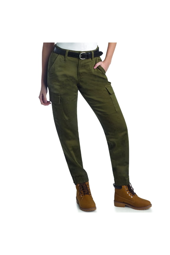 Womens Cargo Pants - Stretchy Twill High Rise Cargo Joggers Casual & Utility Work Pants for Women