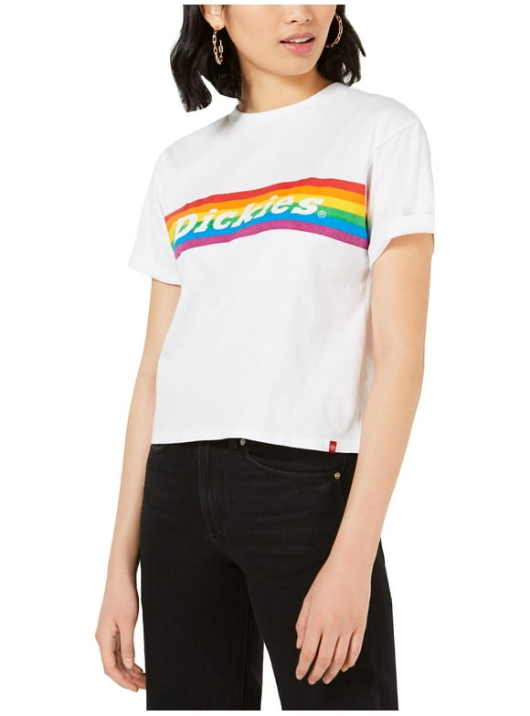 Dickies Womens Juniors Cotton Rainbow T-Shirt