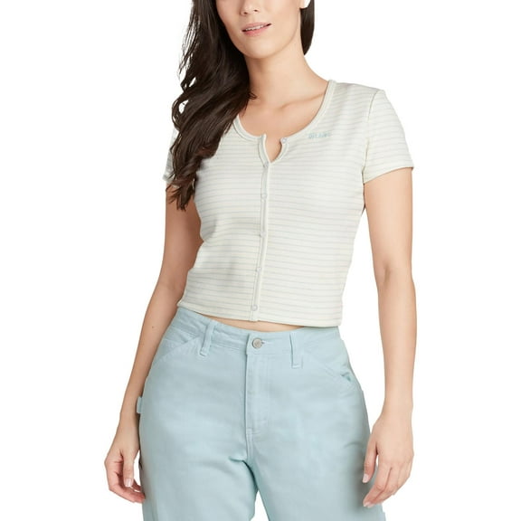 Dickies Womens Juniors Knit Striped Cropped