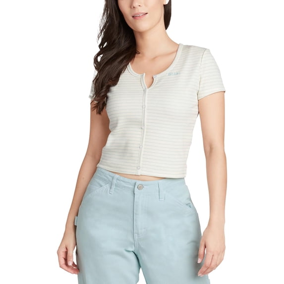 Dickies Womens Juniors Knit Striped Cropped