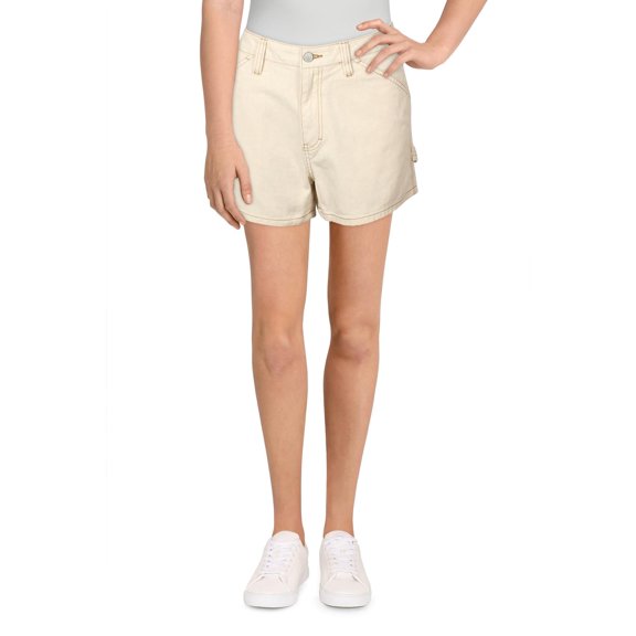 Dickies Womens Juniors Twill High Rise Denim Shorts