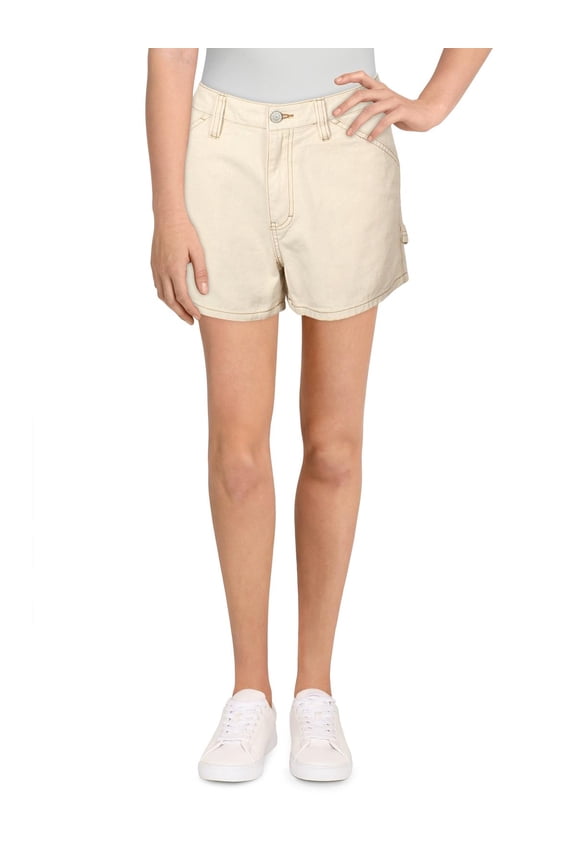 Womens Juniors Twill High Rise Denim Shorts