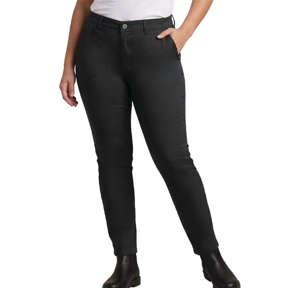Womens Plus Size Slim Fit Twill Pant-Size Up-Narrow Through The Hip