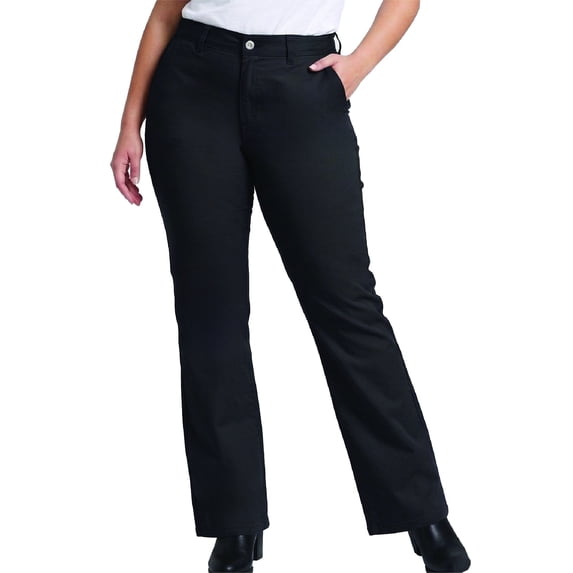 Dickies Womens Plus Size Mid Rise Slim Fit Bootcut Work Pants