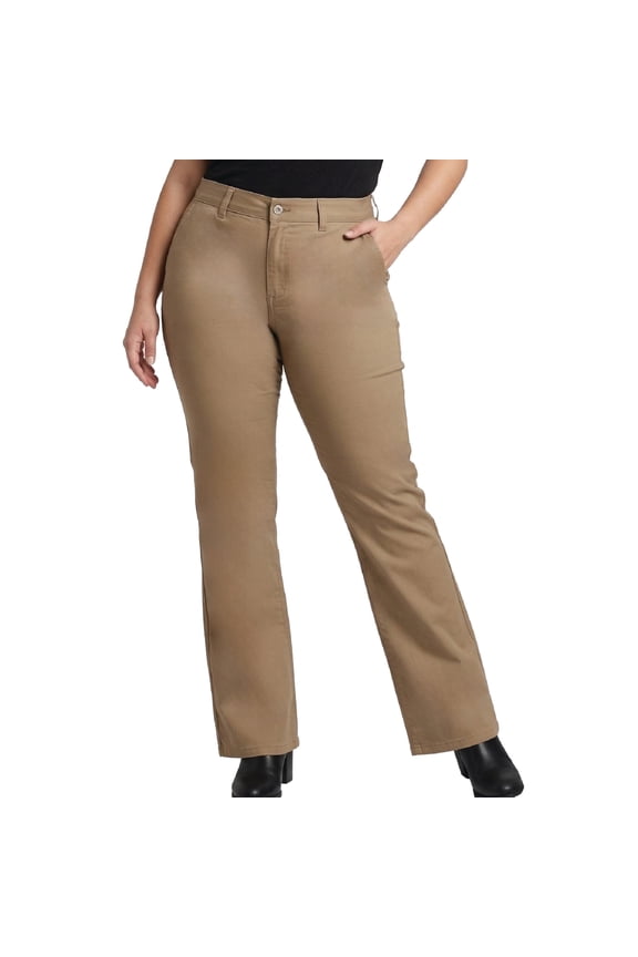 Womens Plus Size Work Pants - Mid Rise Slim Fit Bootcut Leg Business Casual Trousers Pants for Women
