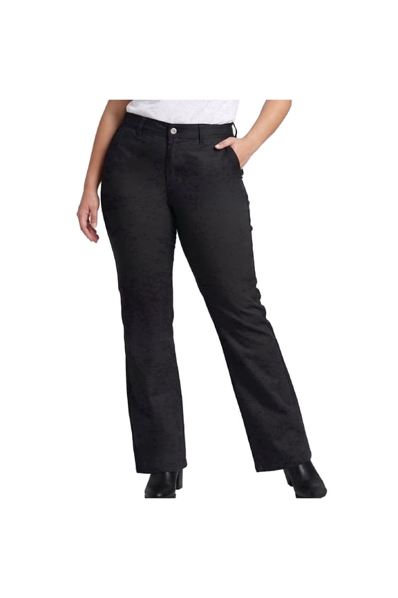 Womens Plus Size Mid Rise Slim Fit Bootcut Work Pants